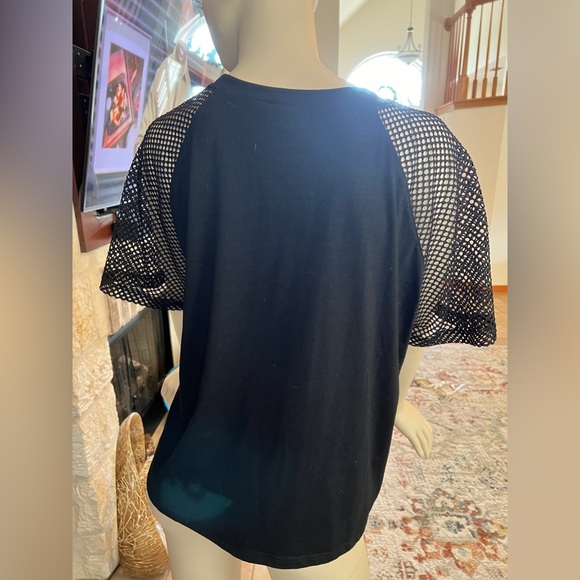 Mesh Sleeve Black Tee Size 2X - Picture 6 of 8